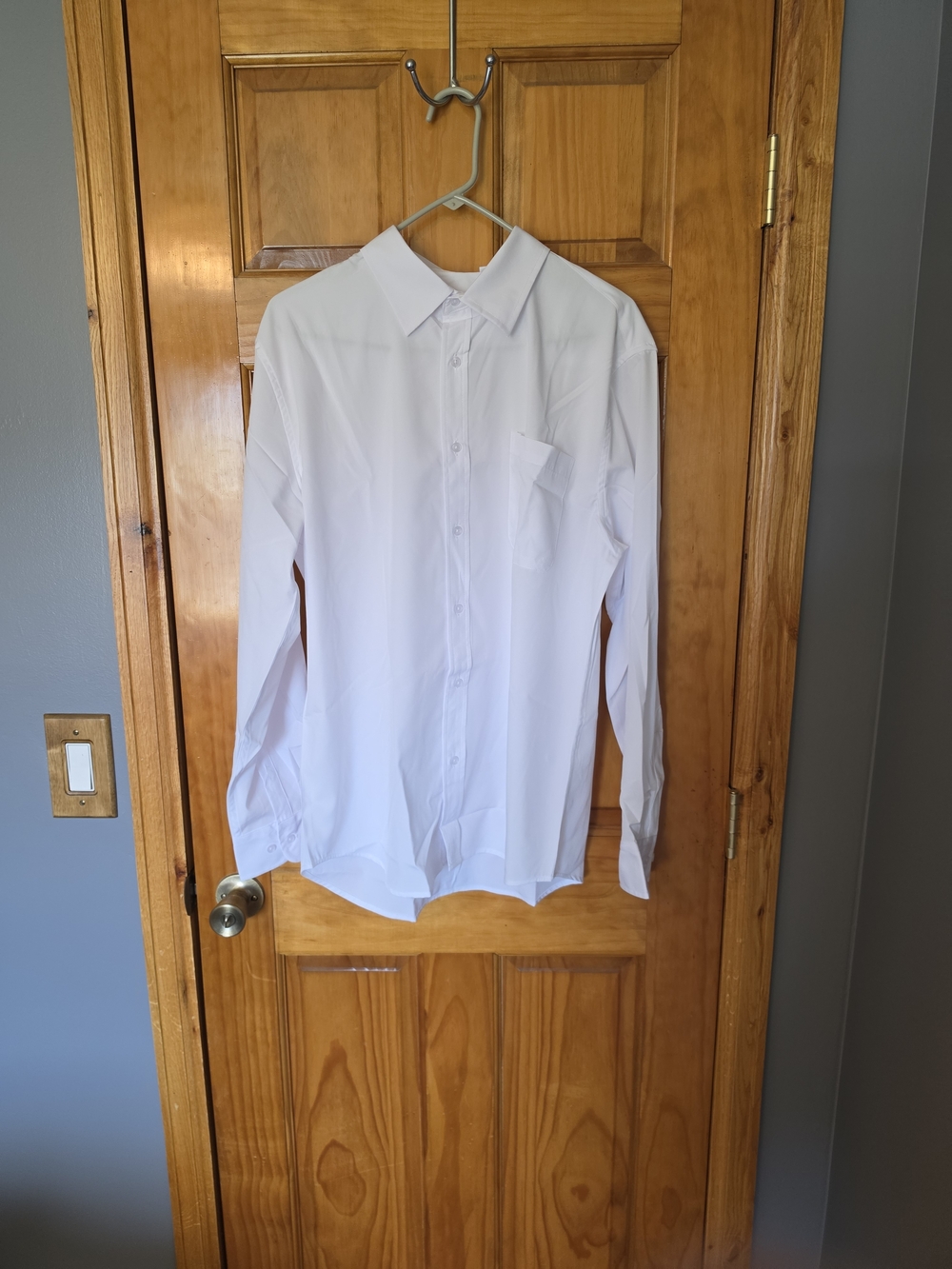 Classic White Men's Button-Up Shirt
